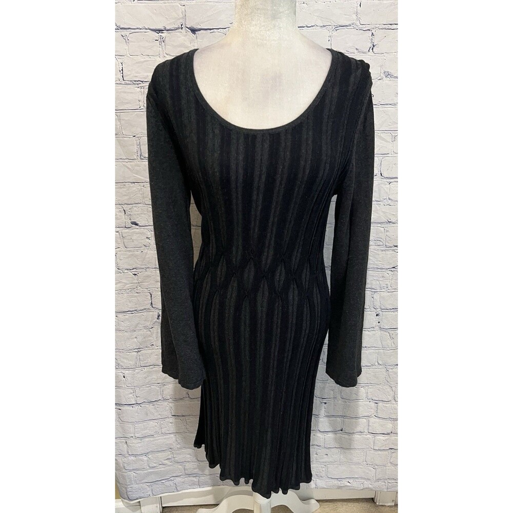 Style & Co. Macys Women’s Dark Grey gray Cable Knit Sweater Dress, Size Large